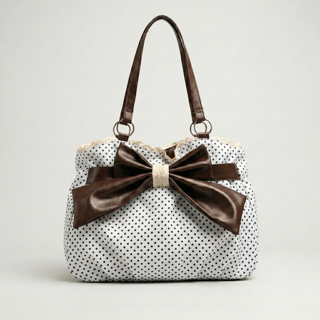Vintage Polka Dot Bow Shoulder Bag