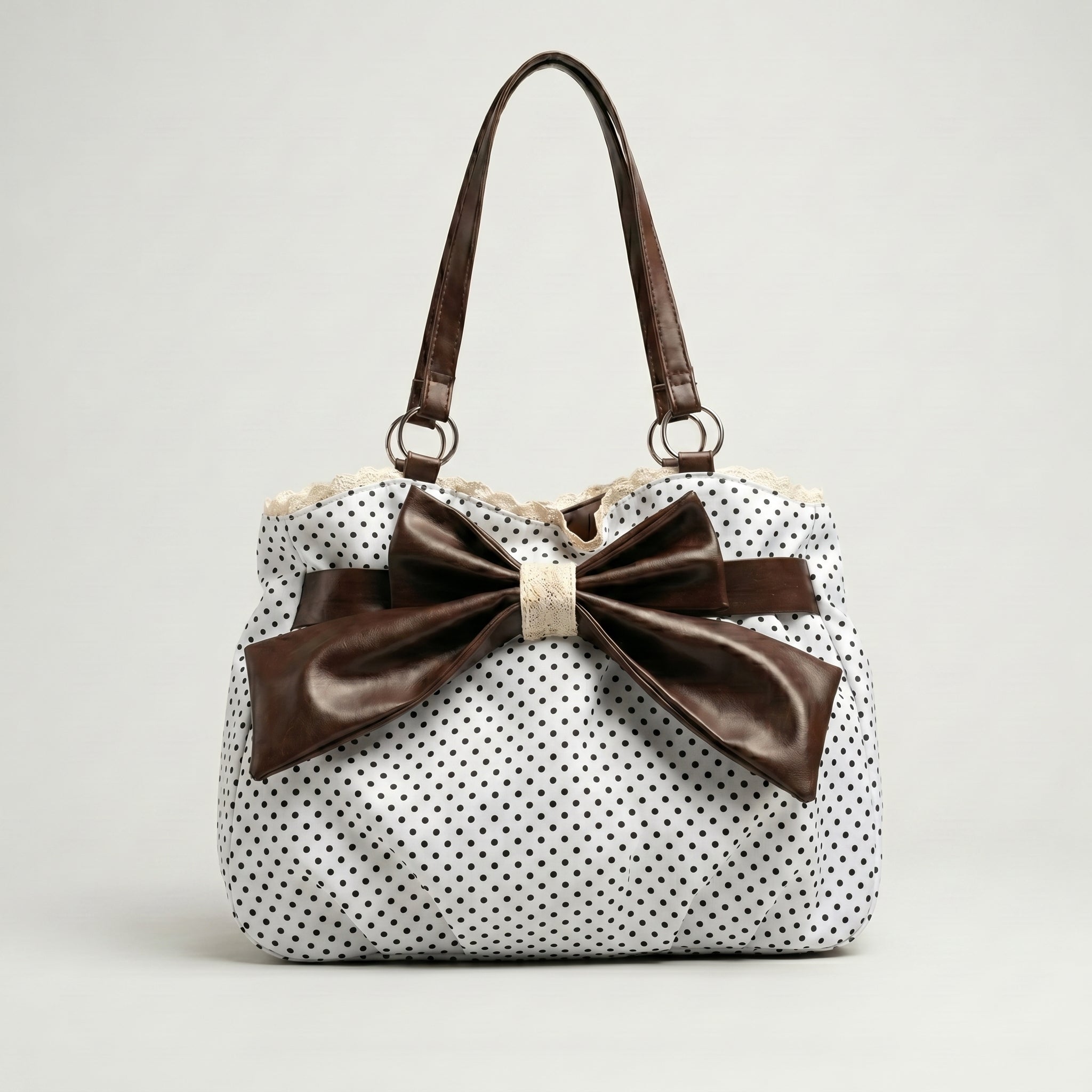 Vintage Polka Dot Bow Shoulder Bag