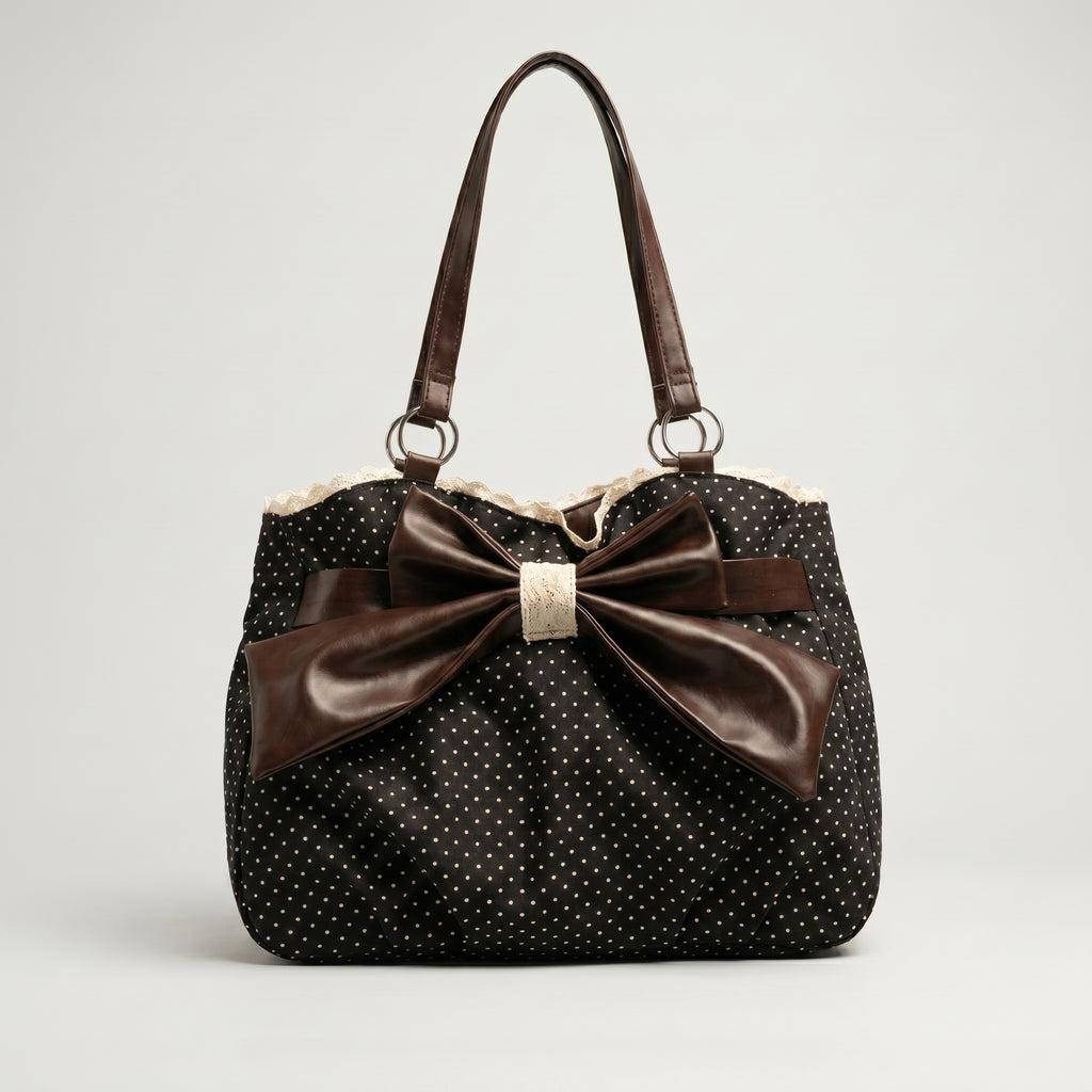 Vintage Polka Dot Bow Shoulder Bag
